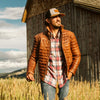 Mens Vintage Leather down jacket