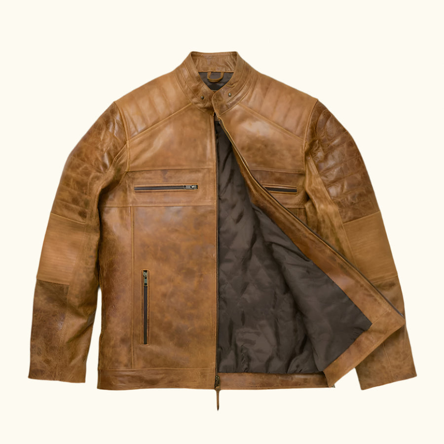 Cafe Racer Jacket - Leather Jacket Mens
