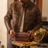 Leather Motorcycle Jacket - Mens