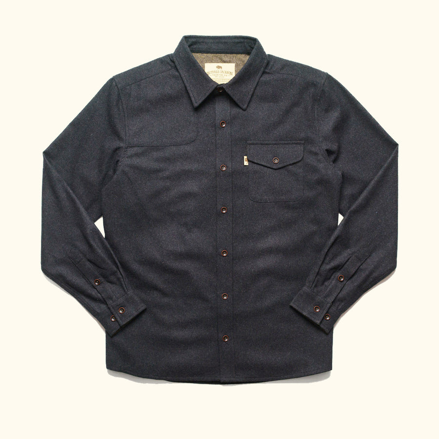 mens best Gunnison Wool Blend Solid Flannel Charcoal