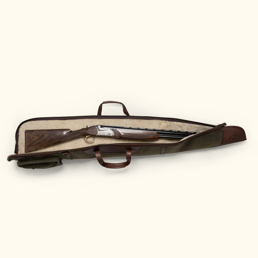 Dakota Shotgun Case | Waxed Canvas Green w/ Dark Briar Leather