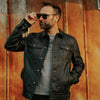 mens classic black leather moto jacket
