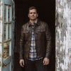 Leather Driggs Denim Style Jacket - Brown 