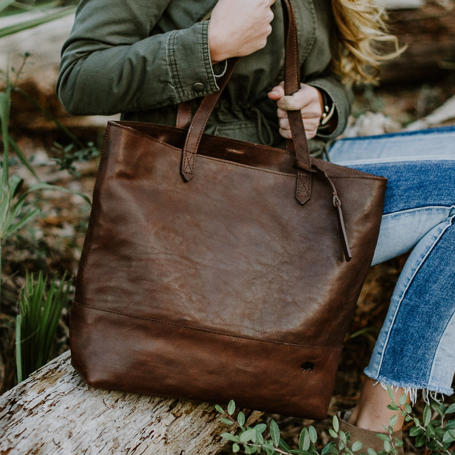 Madison Leather Tote | Dark Hazelnut