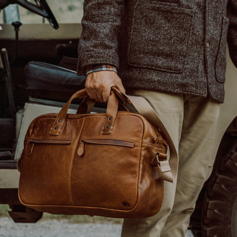 leather pilot bags for men buffalo jackson walker rustic tan 