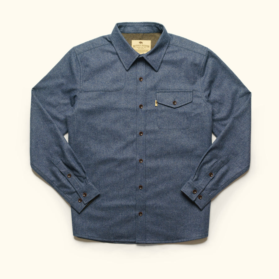 Gunnison Wool Blend Solid Flannel blue
