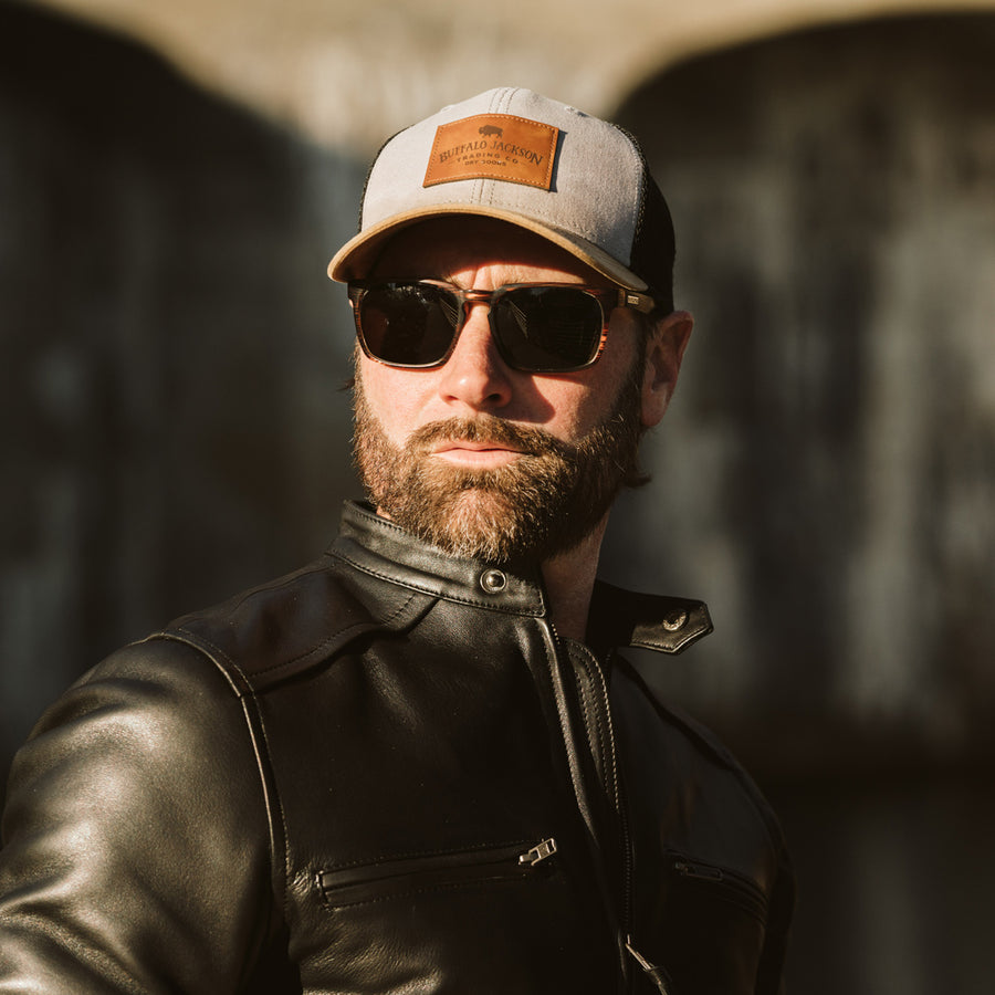 Vintage BJTC Leather Logo Patch Trucker Hat